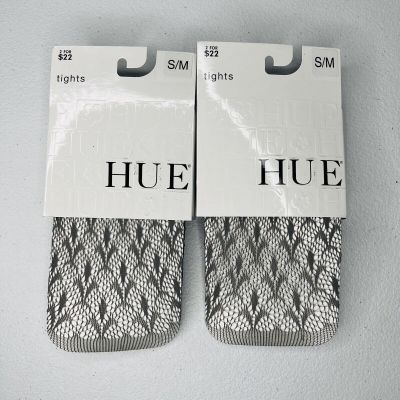 Hue Fleur De Us Women’s Net Tights Steel Size S/ M 2 Pair Pack